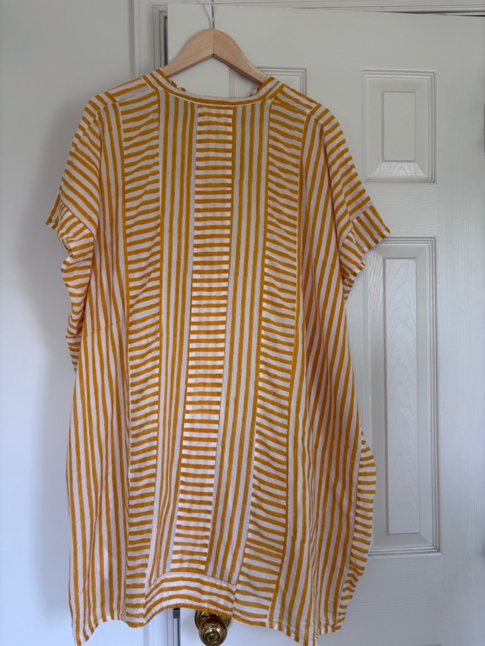 Emerson Fry Short Caftan in Marigold Stripe - Picture 5 of 6